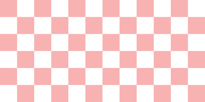 Pink checkerboard background. Seamless checkered pattern.