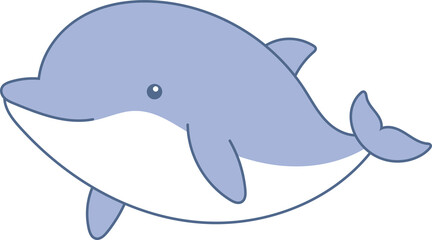 Fototapeta premium Cute dolphin clipart design illustration