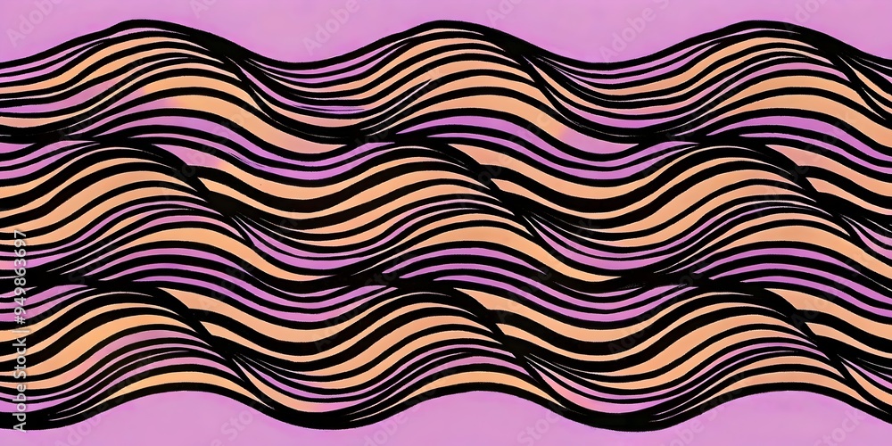 Poster dynamic flowing waves design bold vibrant colors abstract art patterns