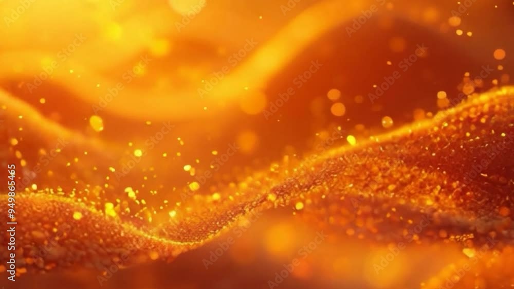 Aufkleber golden particles wave abstract background dynamic flowing shimmer texture color glowing light effect