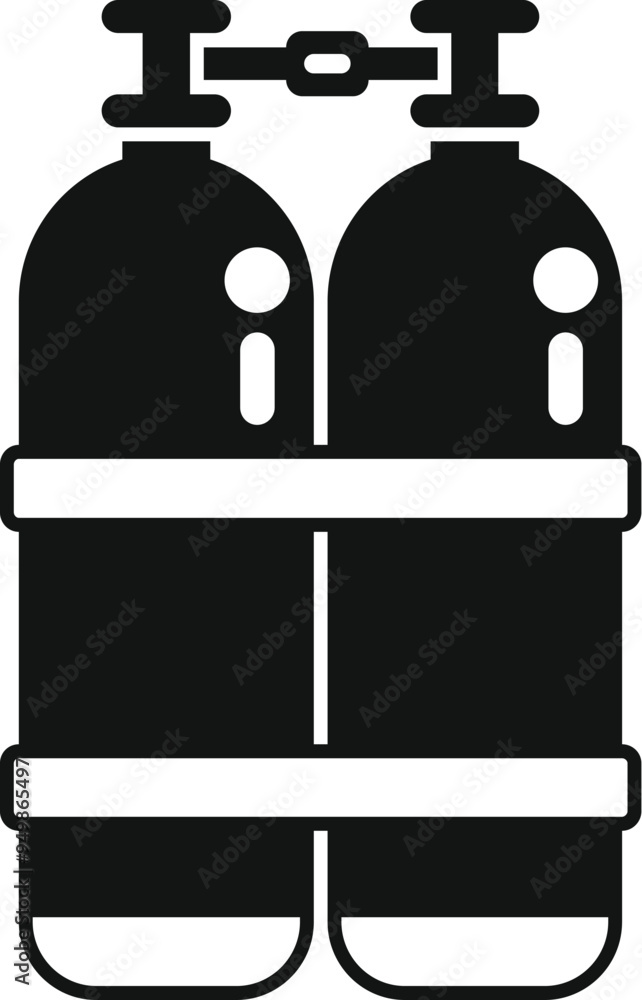 Poster this simple vector illustration of a scuba diving tank is perfect for any project related to water s