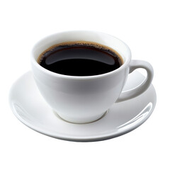 Fototapeta premium Black coffee drink object isolated on transparent png.