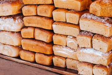 freshly baked loaves of bread 