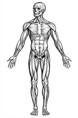 Fototapeta premium Human Muscular Anatomy Illustration