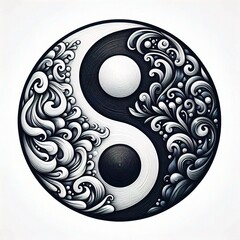 yin yang symbol on black background