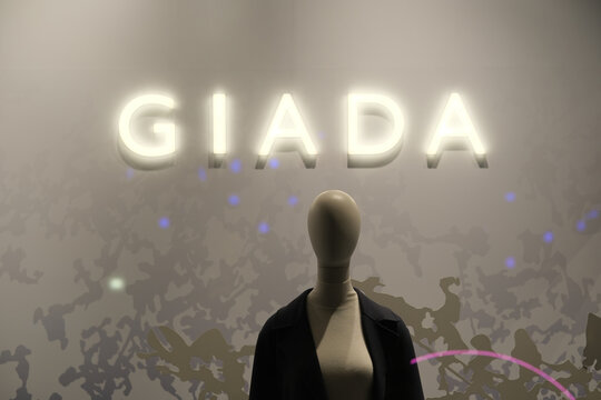 Shanghai,China-Oct.15th 2023:Giada store sign brand logo