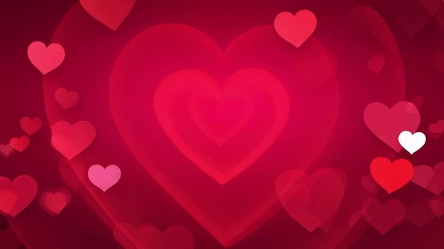 Romantic hearts are floating and creating a love background