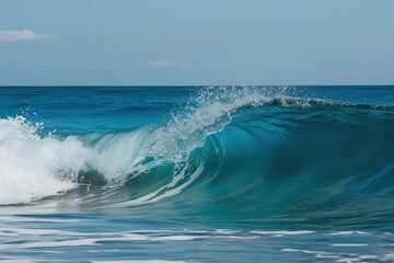 Fototapeta premium Pristine Waves with Crystal Blue Tide and Micro Bubble Surge