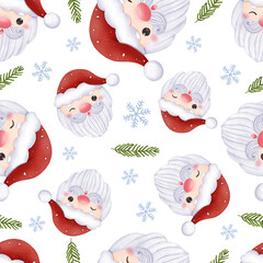 Joyful Winter and Christmas Seamless Pattern