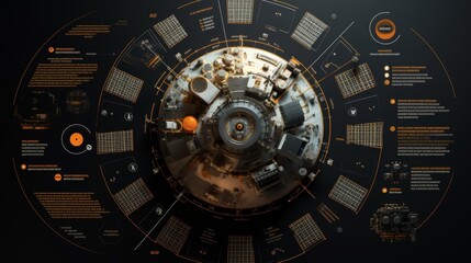 Obraz premium Detailed Diagram of a Futuristic Spacecraft