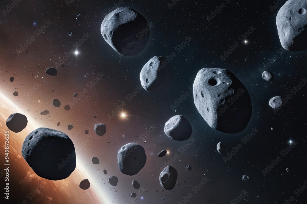 Poster celestial asteroids: exploring the movement of starry boulder fragments in space