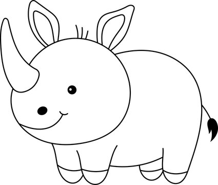 recommend clip art: Cute rhino clipart vector design illustration