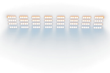 Stadium lights Effect on transparent background, Bright Stadium Lights Overlay on Clear Surface