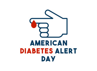 Fototapeta premium American Diabetes Alert Day. observed annually on the fourth Tuesday in March. White background.