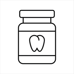 teeth medicine line icon with white background vector stock illustration