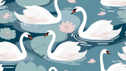swans on the lake