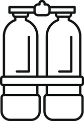 Oxygen tanks for diving are connected with a pipe line, showcasing essential equipment for underwater exploration