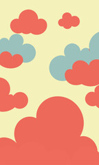 There are many different and vibrant colored clouds floating in the sky