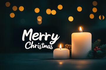 Festive Candlelight Collage: Pictures of candles, lanterns, and Christmas lights glowing warmly in the dark. The text "Merry Christmas" in a candlelight-inspired font