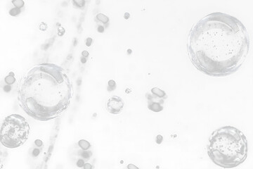 White bubbles on air transparent background .Floating White Bubbles on Transparent Surface