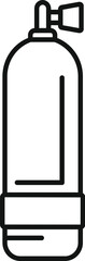 Simple oxygen cylinder for diving showing valve and air tank with a minimal line icon style
