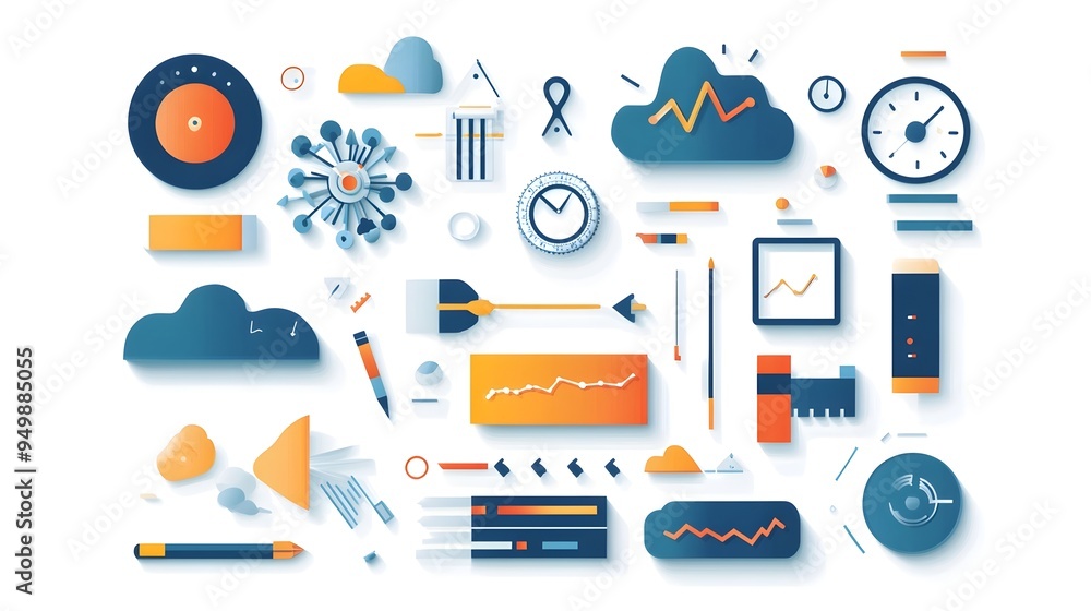 Poster detailed infographic showcasing the varied tools and instruments used in weather forecasting and met