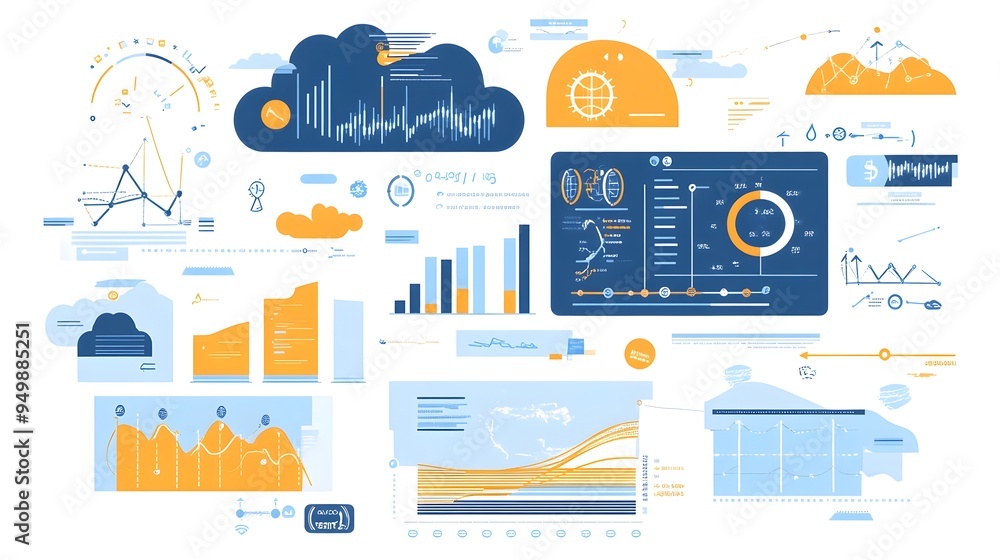 Poster detailed infographic illustrating how computer models and data analysis are used to understand and p