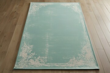 Soft Seafoam Green Vintage Textured Floor Canvas for Serene Home Decor