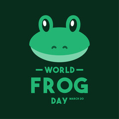 World Frog Day. March 20. Flat design vector. Poster, banner, card, background.