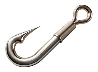 Stainless Steel Hook Isolated on Transparent Background