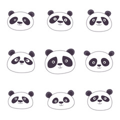 Cute panda clipart design illustration