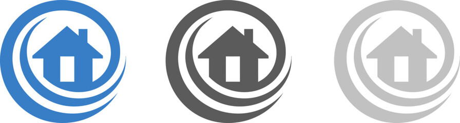 Real estate home icon silhouette. Vector template eps10 design.