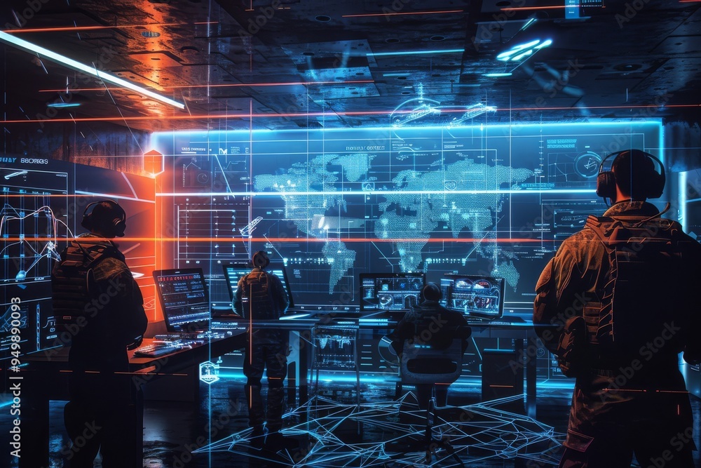 Aufkleber a futuristic digital landscape representing advanced cybersecurity technologies and innovations safe