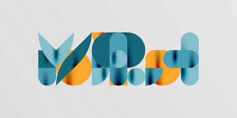 Circles, semi circles, squares and round shapes mosaic techno art. Vector Illustration For Wallpaper, Banner, Background, Card, Book Illustration, landing page