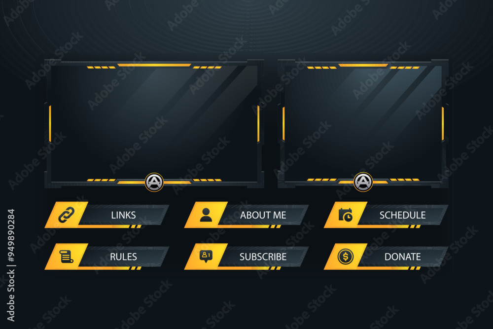 Aufkleber twitch obs streaming panel overlay design template full package setup