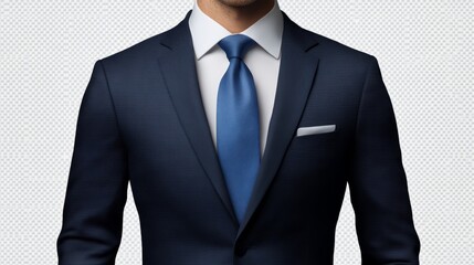Business men's suit with a blue tie. A template to add to a portrait.