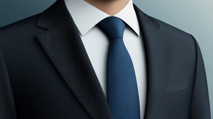 Business men's suit with a blue tie. A template to add to a portrait.