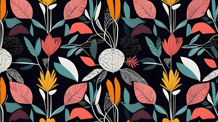 seamless pattern with leaves