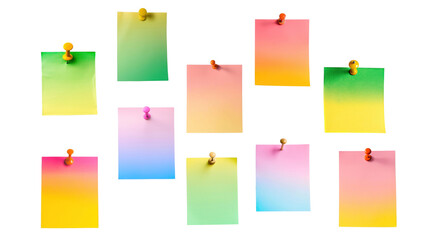 PNG pinned notepad element set, transparent background