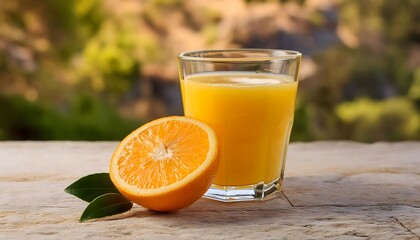 Glass of Orange Juice With Orange Slice