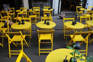 Catania Italy sidewalk cafe tables