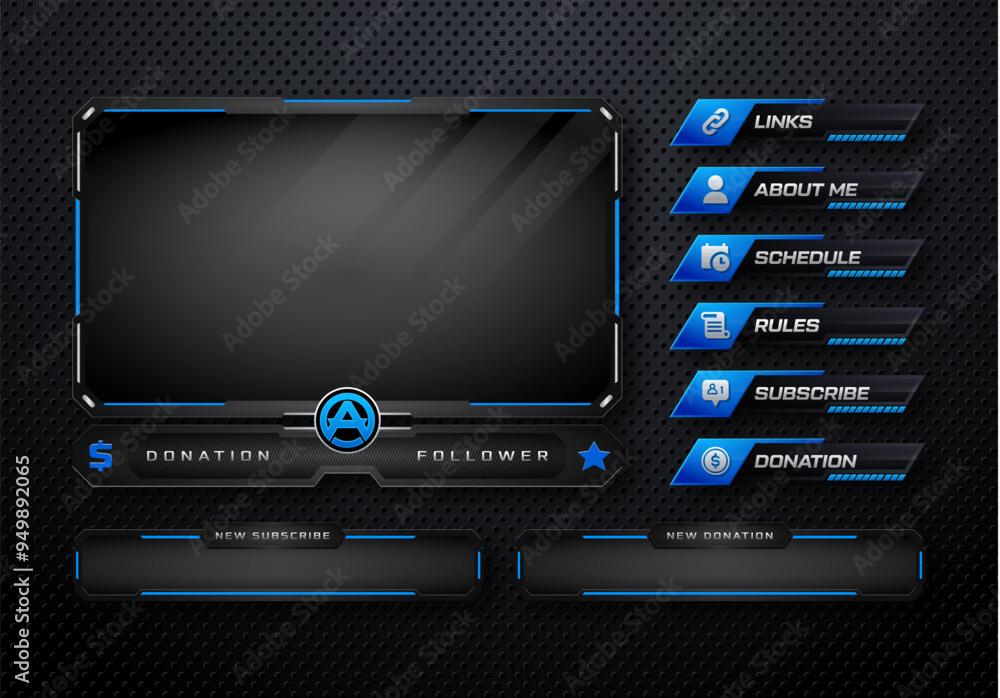 Aufkleber Twitch obs streaming panel overlay design template full package setup