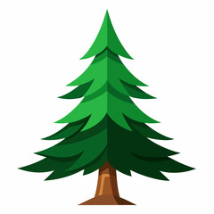 A colorful cartoon illustration of a pine tree on a white background