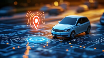 Automobile with gps tracking pulsing signal. A vehicle transmitting gps signal