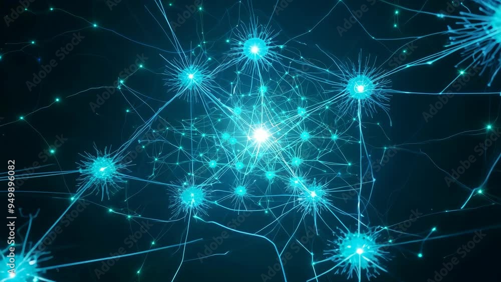 Poster exploring the intricate connections of neurons in the brain through advanced imaging techniques