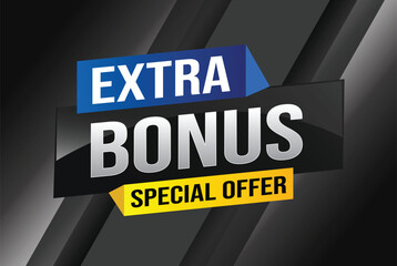 extra bonus word concept vector illustration with lines 3d style for social media landing page, template, ui, web, mobile app, poster, banner, flyer, background, gift card, coupon, label, wallpaper

