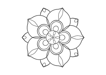 illustration of a flower ,Hand painted Mandala image 