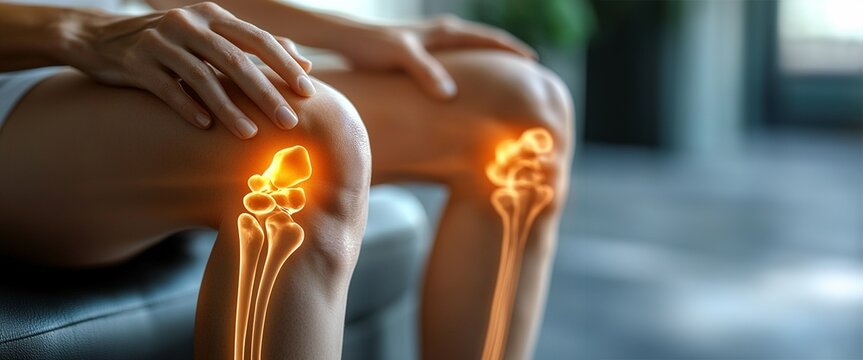 X Ray Scan Revealing the Detailed Skeletal Structure of an Injured Knee Joint Highlighting Bones Ligaments and Potential Areas of Concern for Medical Diagnosis and Treatment