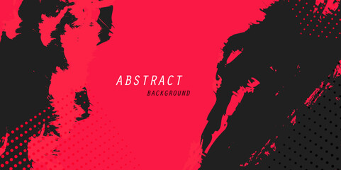 Red and black background with grunge texture. Abstract grunge texture. Illustration. Vector.