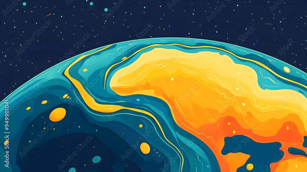 Poster detailed infographic visualizing the movement and interaction of tectonic plates that shape the eart
